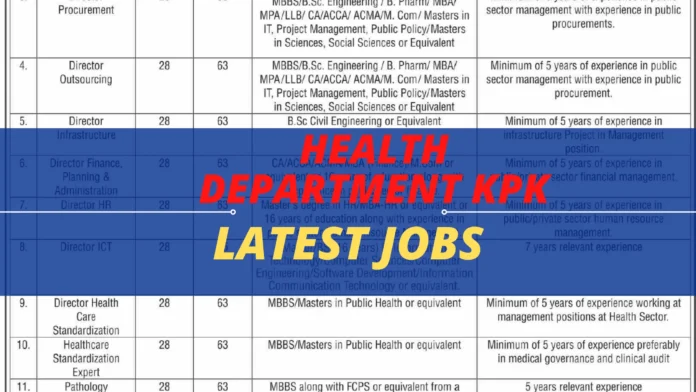 Health Department KPK Latest Jobs