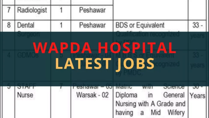 WAPDA Hospital Jobs Lahore - Faisalabad - Peshawar - Quetta Latest Jobs 2023