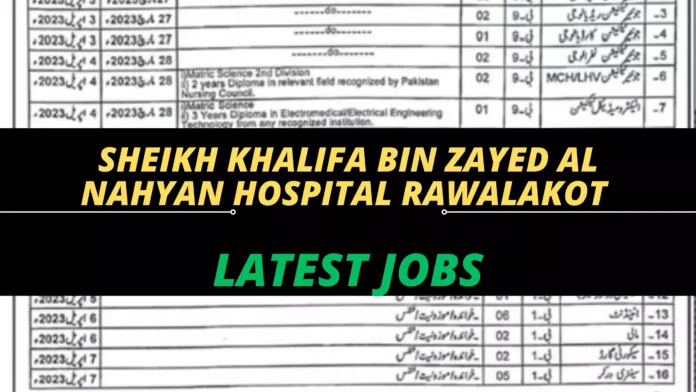 Sheikh Khalifa Bin Zayed Al Nahyan Hospital Rawalakot Jobs