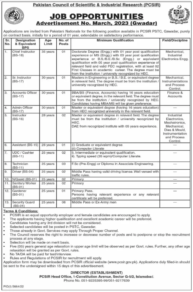 Pakistan-Council-of-Scientific-and-Industrial-Research-PCSIR-Jobs-2023