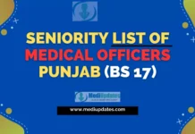 Seniority List of Medical Officers Punjab (BS 17) Seniority List of Medical Officers Punjab (BS 17)